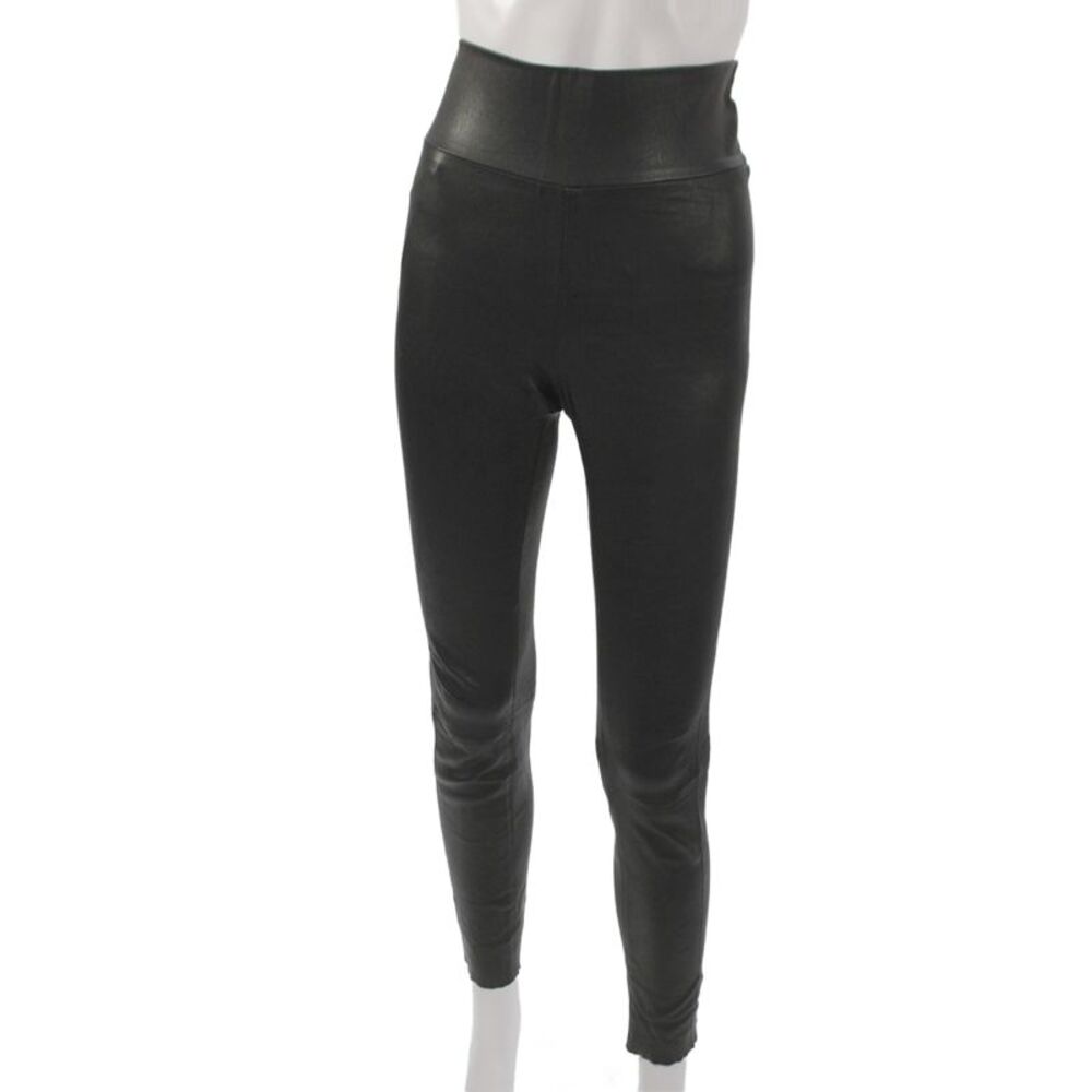 SPRWMN Women Designer Lamb Leather Leggings Black Size S
